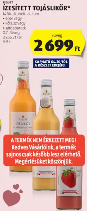 ALDI Riquet Ízesített tojáslikőr 0,7 l ajánlat