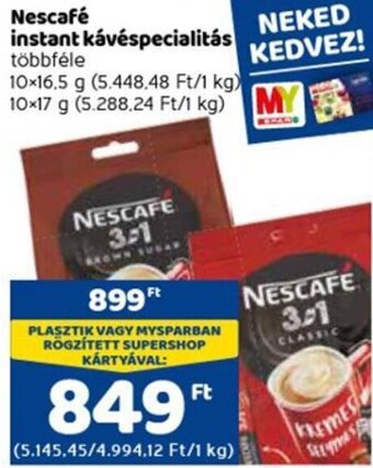 Spar Nescafé instant kávéspecialitás 10 x 16,5 / 10 x 17 g ajánlat