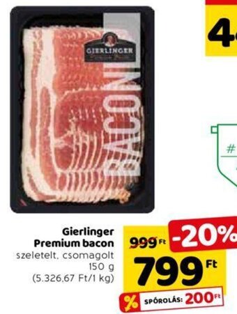 Spar Gierlinger Premium bacon 150 g ajánlat