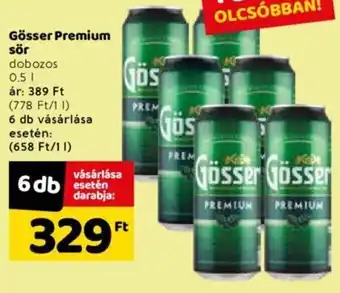 Spar Gösser Premium sör dobozos 0,5 l ajánlat