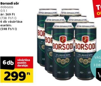 Spar Borsodi sör 0,5 I ajánlat