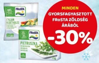 Spar Minden Gyorsfagyasztott Frosta zöldség árából ajánlat