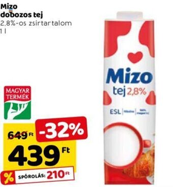 Spar Mizo Dobozos tej 1 l ajánlat