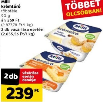 Spar Milli Krémtúró 90 g ajánlat