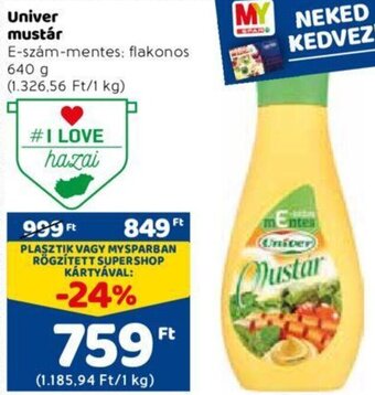 Spar Univer Mustár 640 g ajánlat