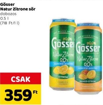 Spar Gösser Natur Zitrone sör 0,5 l ajánlat