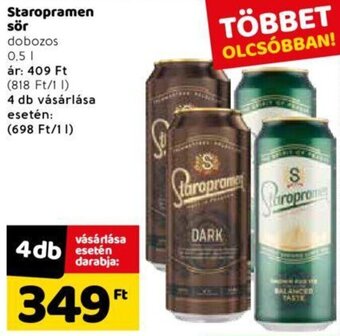 Spar Staropramen sör 0,5 l ajánlat