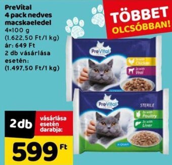 Spar Prevital 4 pack nedves macskaeledel 4 x 100 g ajánlat