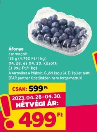 Spar Áfonya 125 g ajánlat