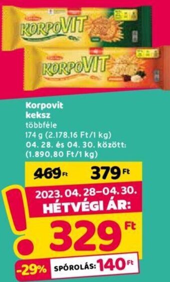 Spar Korpovit keksz 174 g ajánlat