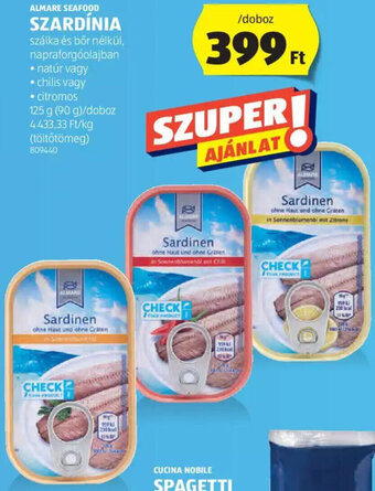 ALDI Almare Seafood Szardínia 125 g ajánlat
