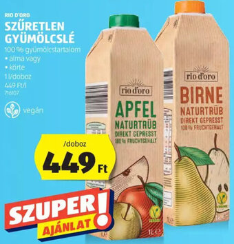 ALDI Rio D'Oro Szűretlen gyümölcslé 1 l ajánlat