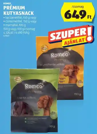 ALDI Romeo Prémium kutyasnack 100 / 150 g ajánlat