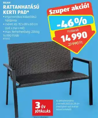 Belavi Rattanhatású kerti pad 1 db