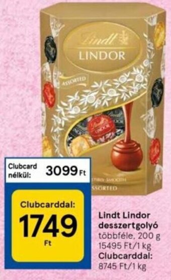 Tesco Lindt Lindor desszertgolyó 200 g ajánlat