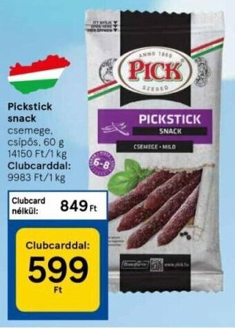 Tesco Pickstick snack 60 g ajánlat