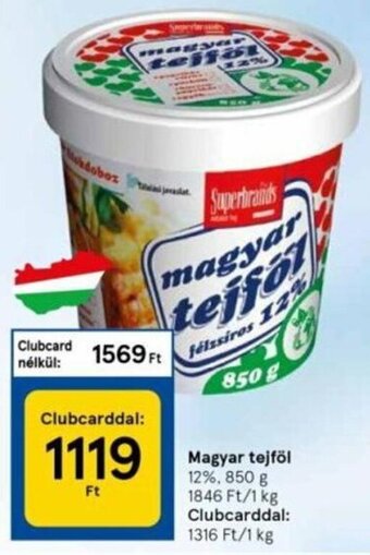 Tesco Magyar tejföl 850 g ajánlat