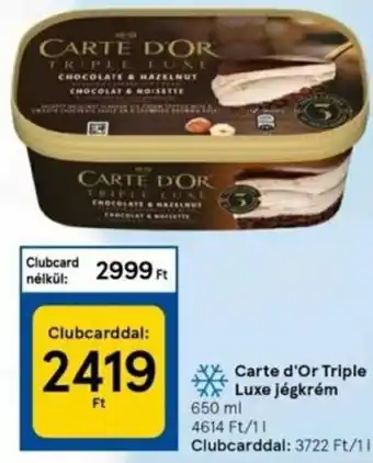Tesco Carte d'Or Triple Luxe jégkrém 650 ml ajánlat