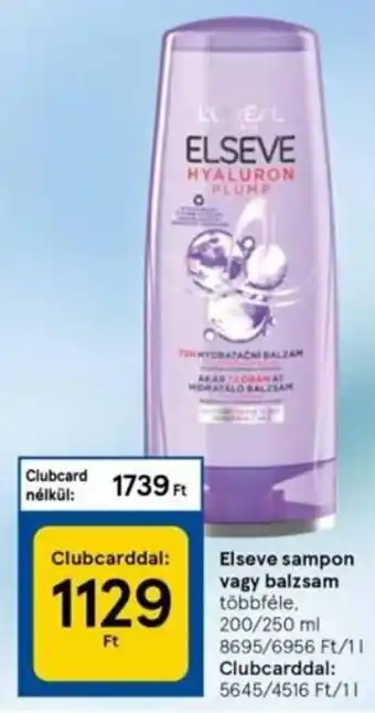 Tesco L'Oreal Elseve sampon vagy balzsam 200 / 250 ml ajánlat