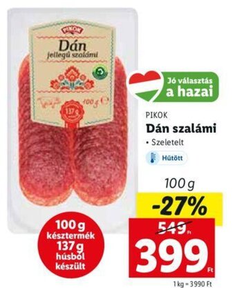 Lidl Pikok Dán szalámi 100 g ajánlat