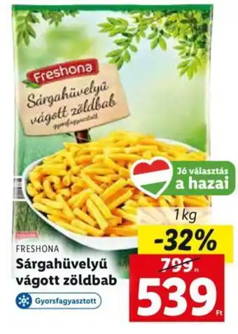 Lidl Freshona Sárgahüvelyű vágott zöldbab 1 kg ajánlat