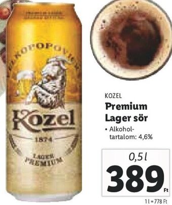 Kozel Premium lager sör 0,5 l