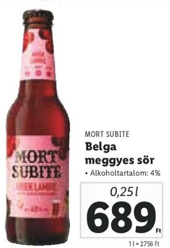 Mort Subite Belga meggyes sör 0,25 l