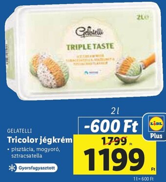 Lidl Gelatelli Tricolor jégkrém 2 l ajánlat
