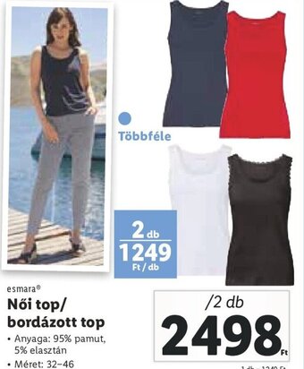 Lidl Esmara Női top/ bordázott top 2 db ajánlat