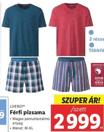 Lidl Livergy Férfi pizsama 1 szett ajánlat