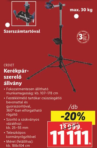 Lidl Crivit Kerékpár-szerelő állvány 1 db ajánlat
