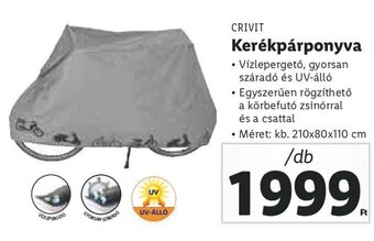 Lidl Crivit Kerékpárponyva 1 db ajánlat