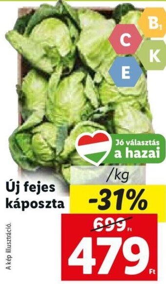 Lidl Új fejes káposzta 1 kg ajánlat