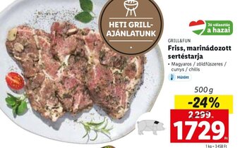 Lidl Grill&Fun Friss, marinádozott sertéstarja 500 g ajánlat