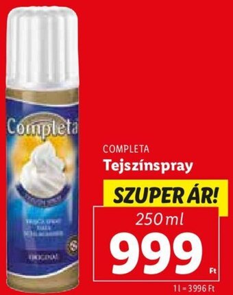 Lidl Completa Tejszínspray 250 ml ajánlat