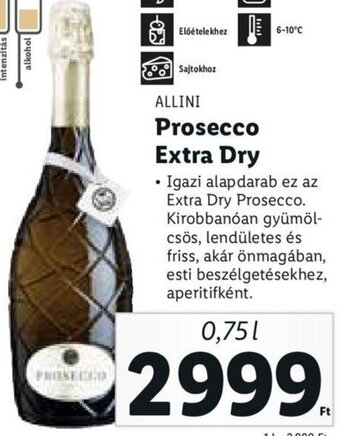 Lidl Allini Prosecco extra dry 0,75 l ajánlat