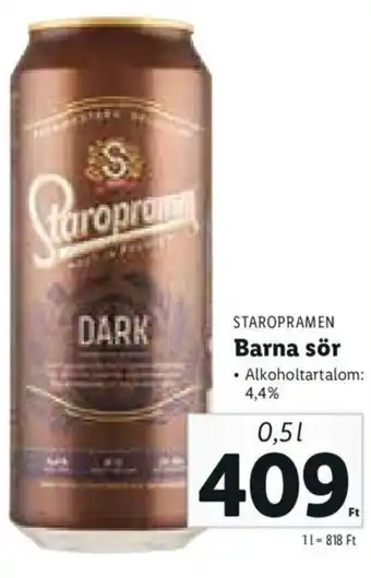 Staropromen Barna sör 0,5 l