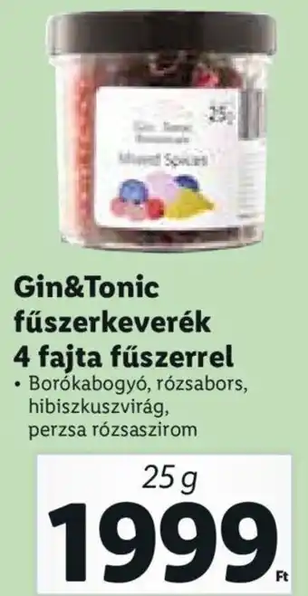 Gin&Tonic Fűszerkeverék 4 fajta fűszerrel 25 g