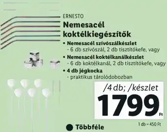 Lidl Ernesto Nemesacél koktélkiegészítők 4 db ajánlat