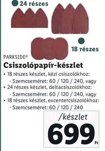Lidl Parkside Csiszolópapír-készlet ajánlat