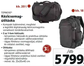 Lidl Topmove Kézicsomag-útitáska 1 db ajánlat