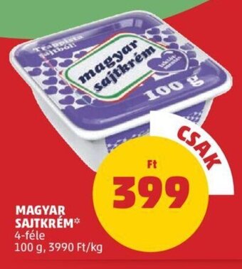 PENNY Magyar sajtkrém 100 g ajánlat