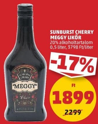 PENNY Sunburst Cherry meggy likőr 0,5 l ajánlat