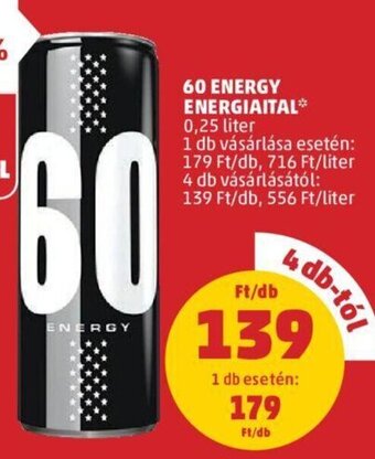 PENNY 60 Energy energiaital 0,25 l ajánlat