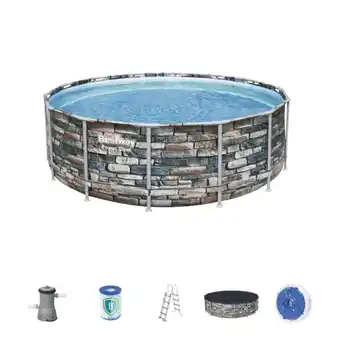 Bestway curacao kőhatású fémvázas medence szett 427x122cm