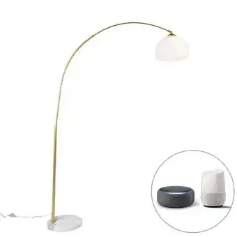Lámpa és Fény Smart booglamp messing met witte kap incl. wifi a60 - arc basic ajánlat