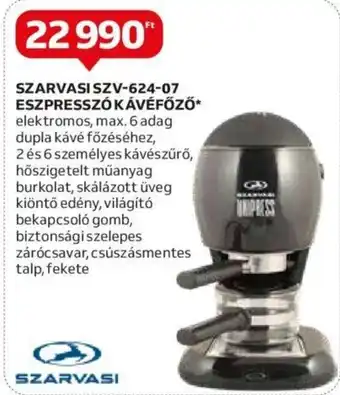 Auchan Szarvasi Szv-624-07 eszpresszók kávéfőző 1 db ajánlat
