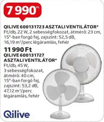 Auchan Qilive 600131723 asztali ventilátor 1 db ajánlat