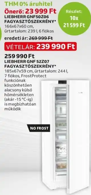 Auchan Liebherr Gnf50z06 fagyasztó szekrény 1 db ajánlat