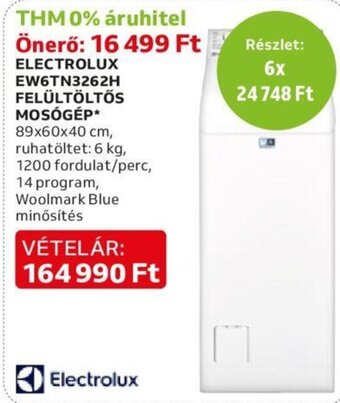 Auchan Electrolux Ew6tn3262h felültöltős mosógép 1 db ajánlat